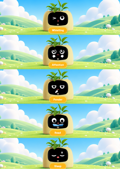 Leaf Pal expressions - emotion display
